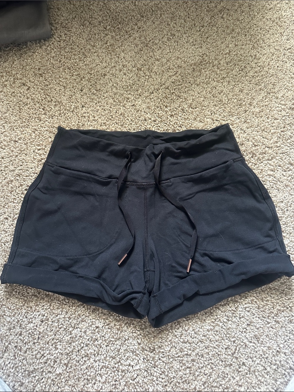 Women’s Black Athletic Drawstring Shorts
